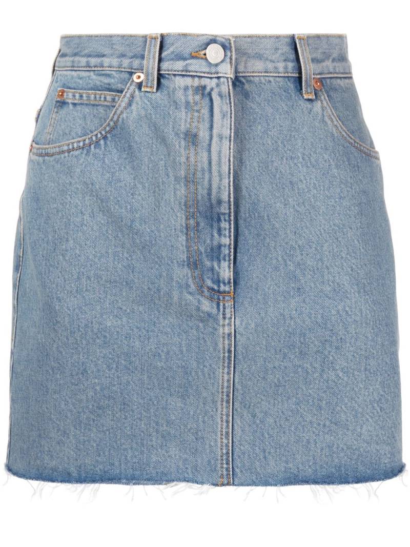 Gucci raw-edge denim miniskirt - Blue von Gucci