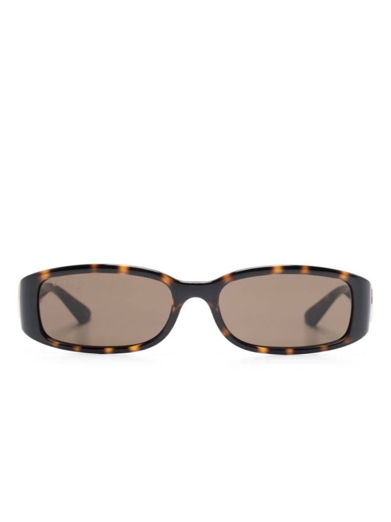 Gucci rectangle-frame sunglasses - Brown von Gucci