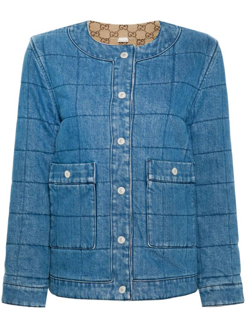 Gucci reversible GG Supreme/denim jacket - Blue von Gucci