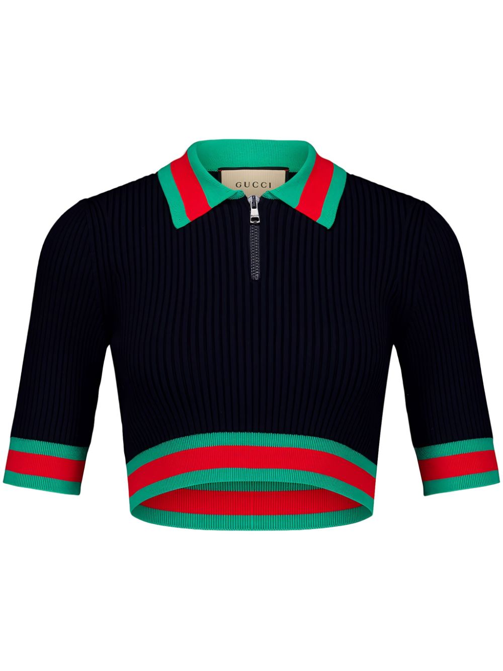 Gucci ribbed-knit cropped top - Blue von Gucci