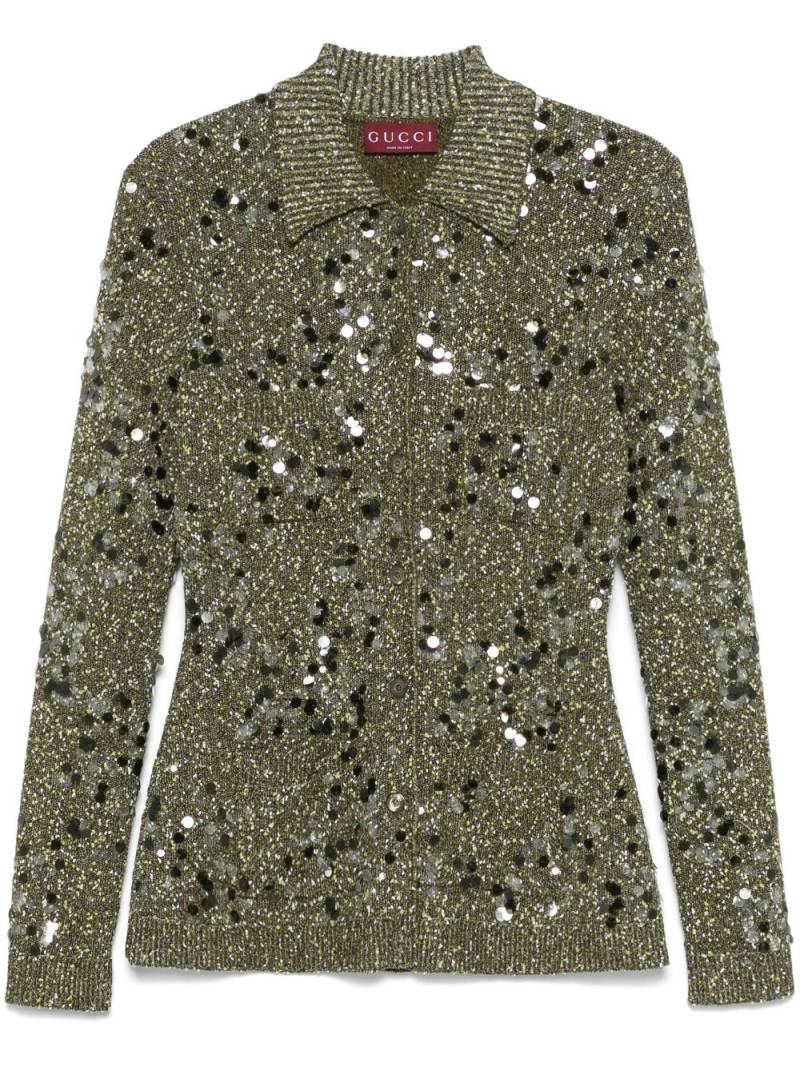 Gucci sequin-embellished cardigan - Green von Gucci