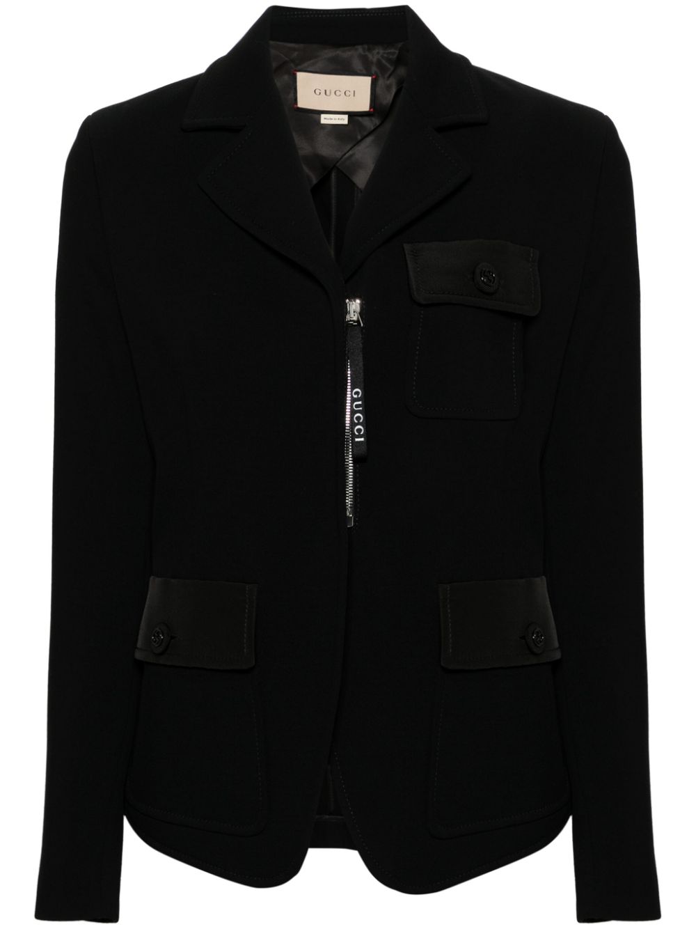 Gucci single-breasted wool jacket - Black von Gucci