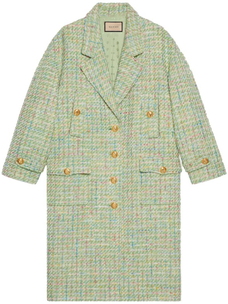 Gucci single-breasted tweed coat - Green von Gucci