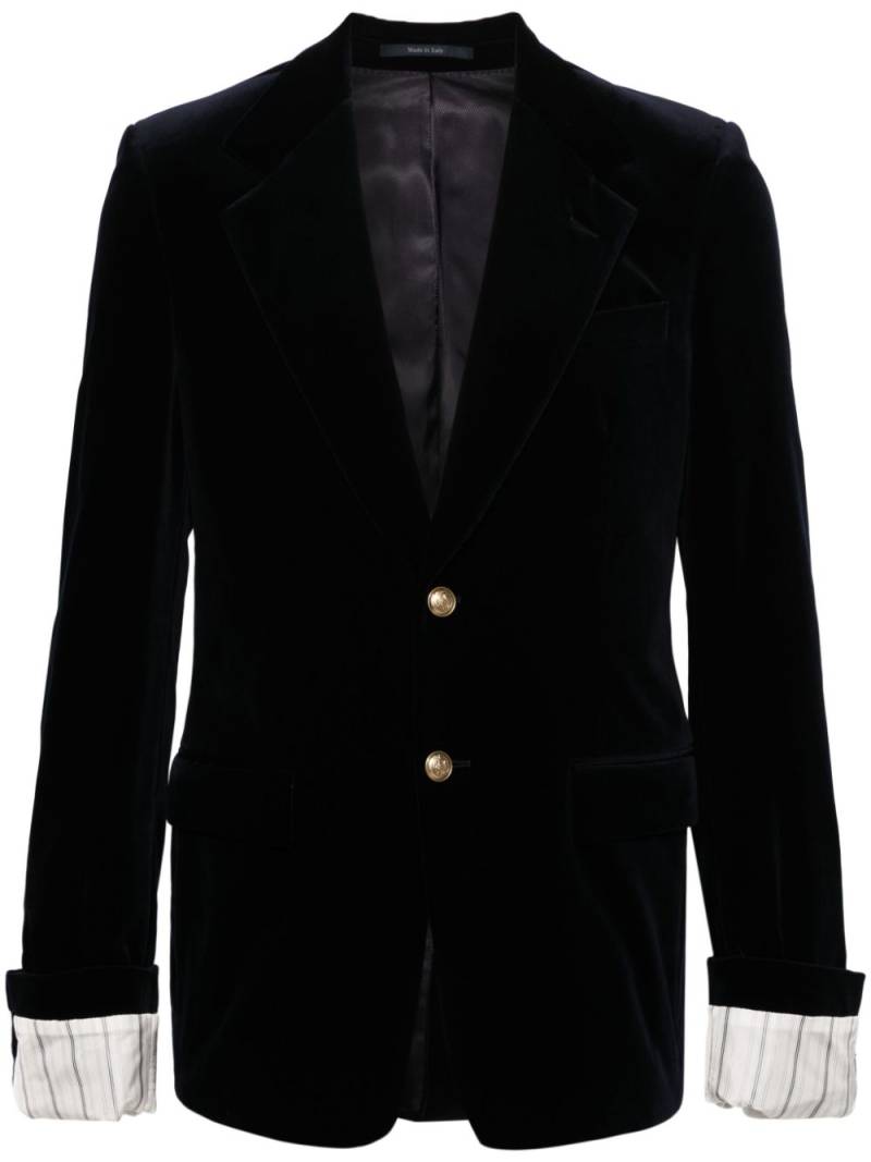 Gucci single-breasted velvet blazer - Blue von Gucci