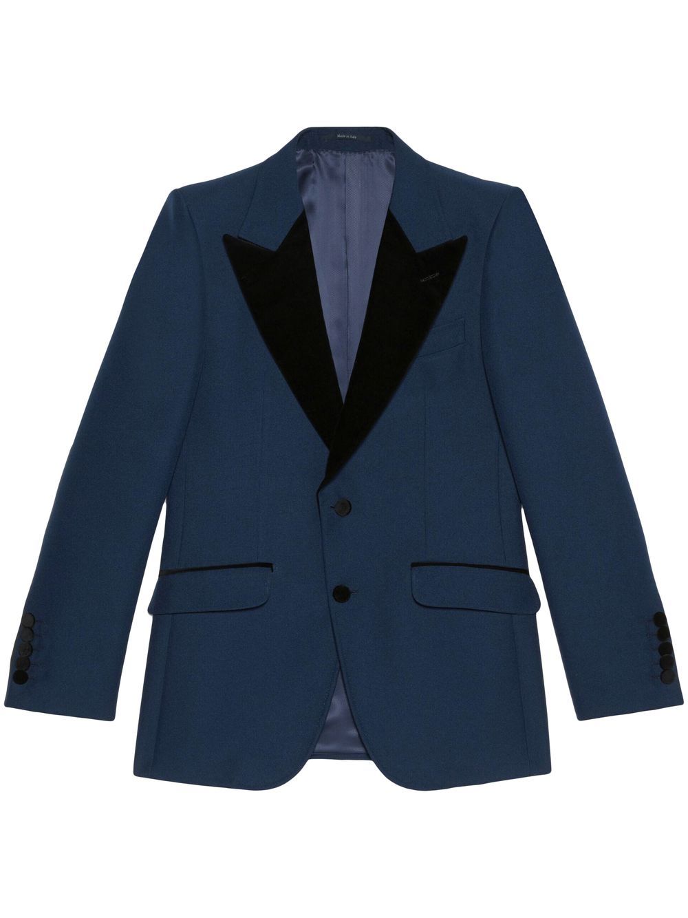 Gucci single-breasted velvet-lapel blazer - Blue von Gucci