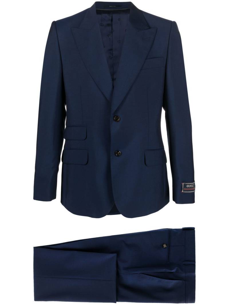 Gucci single-breasted wool-blend suit - Blue von Gucci