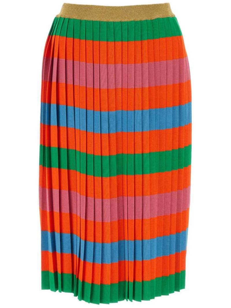 Gucci striped pleated knitted midi skirt - Orange von Gucci