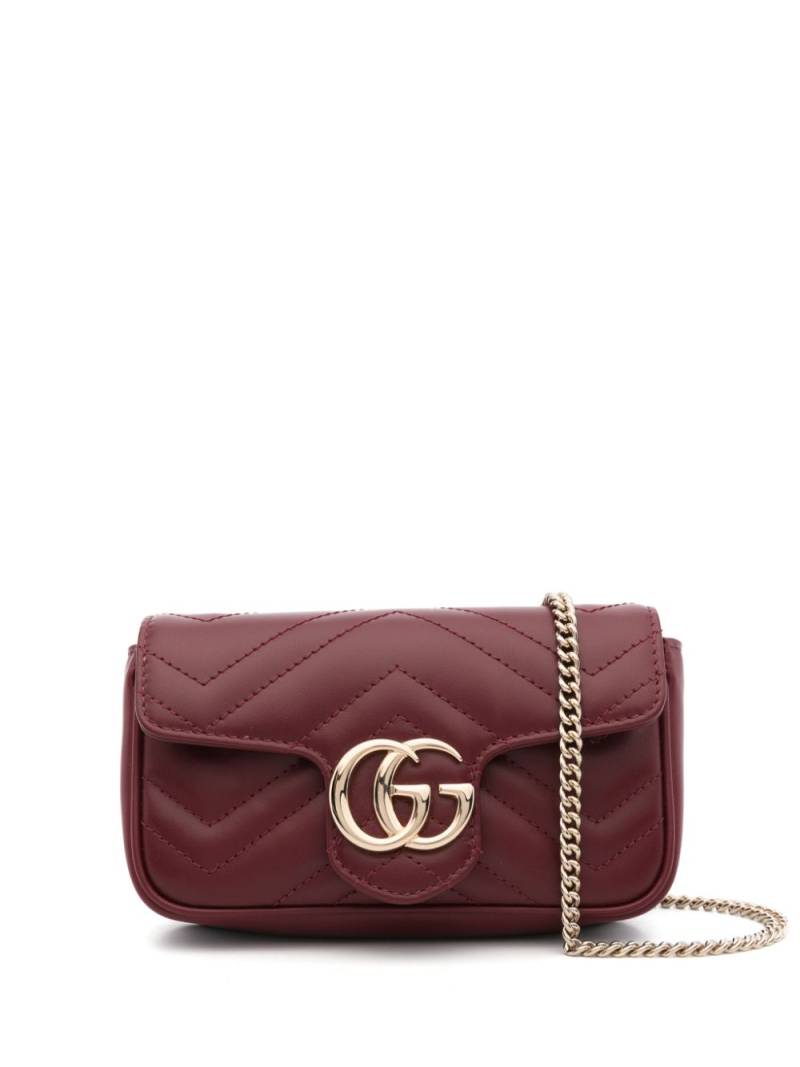 Gucci super mini GG Marmont cross body bag - Red von Gucci