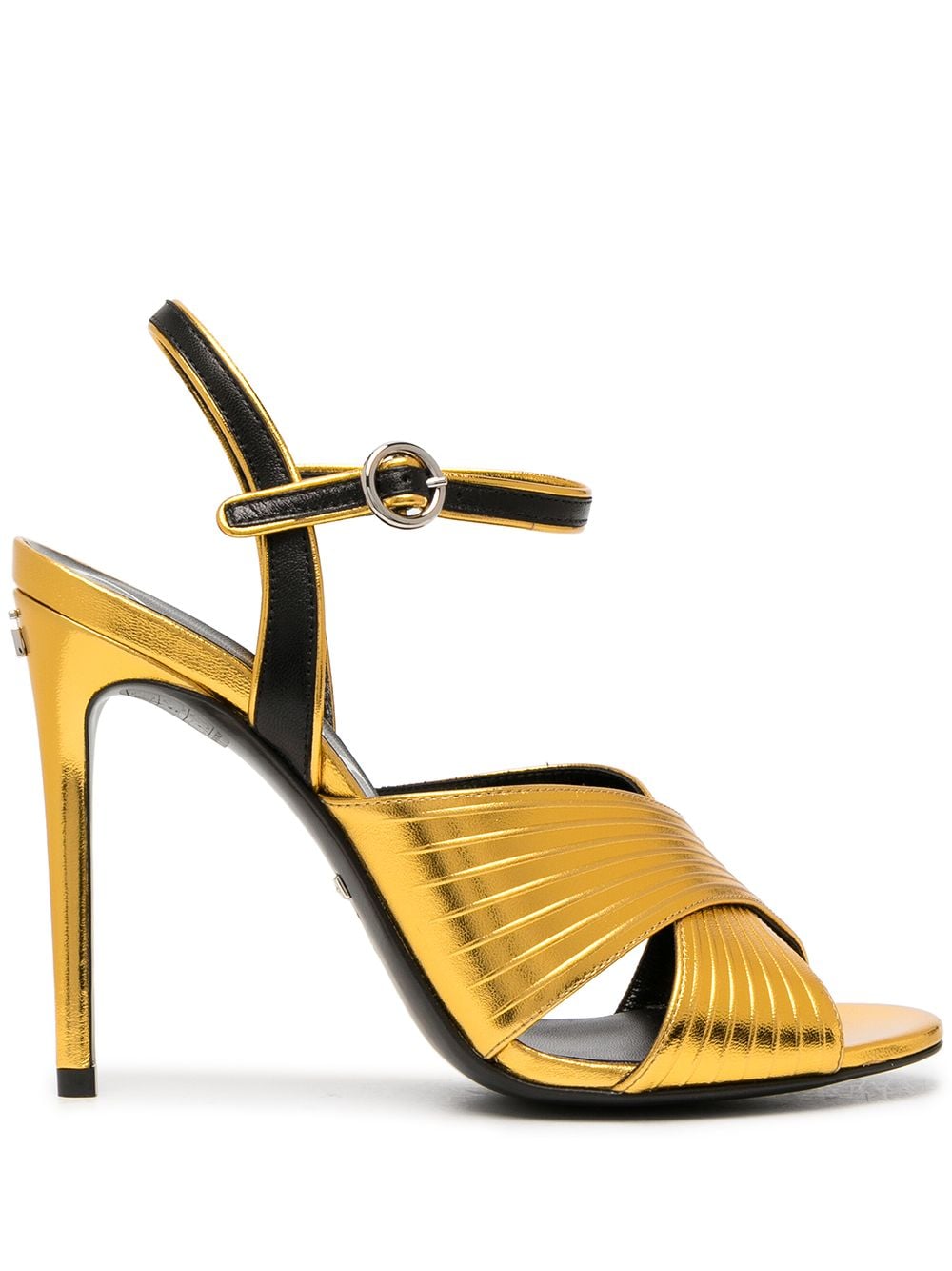 Gucci two-tone metallic leather sandals - Gold von Gucci