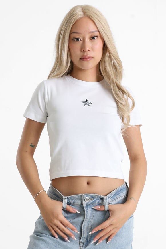 Guess Jeans Crop T-Shirt | Pure White | Damen  | M von Guess Jeans