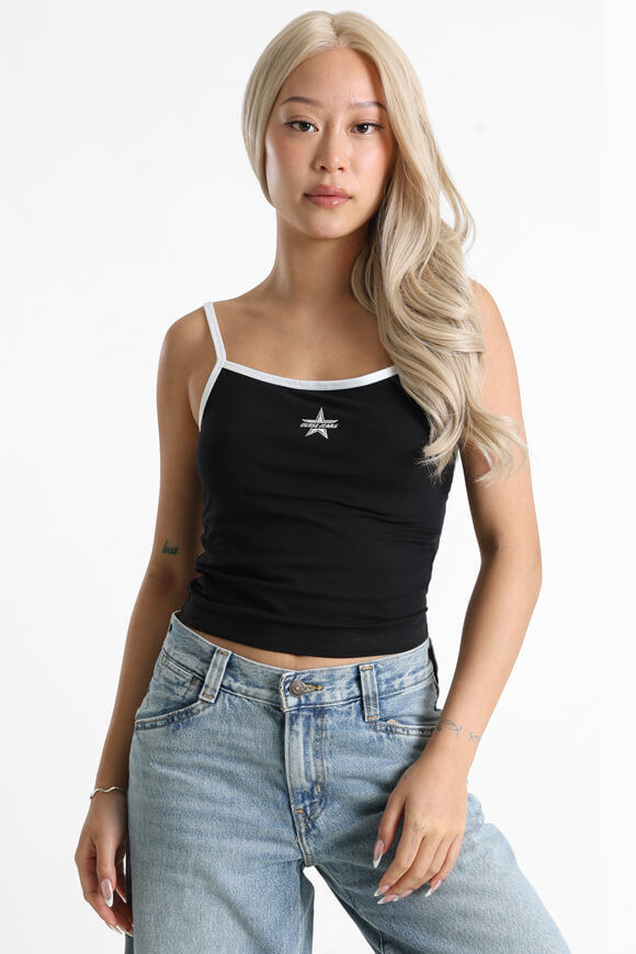 Guess Jeans Crop Trägertop | Jet Black | Damen  | M von Guess Jeans