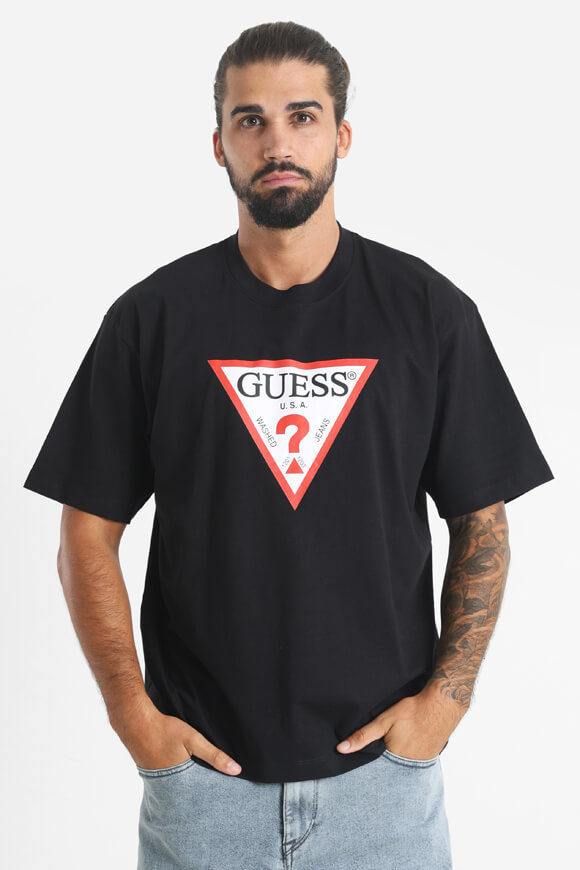 Guess Jeans Iconic T-Shirt | Jet Black | Herren  | L von Guess Jeans