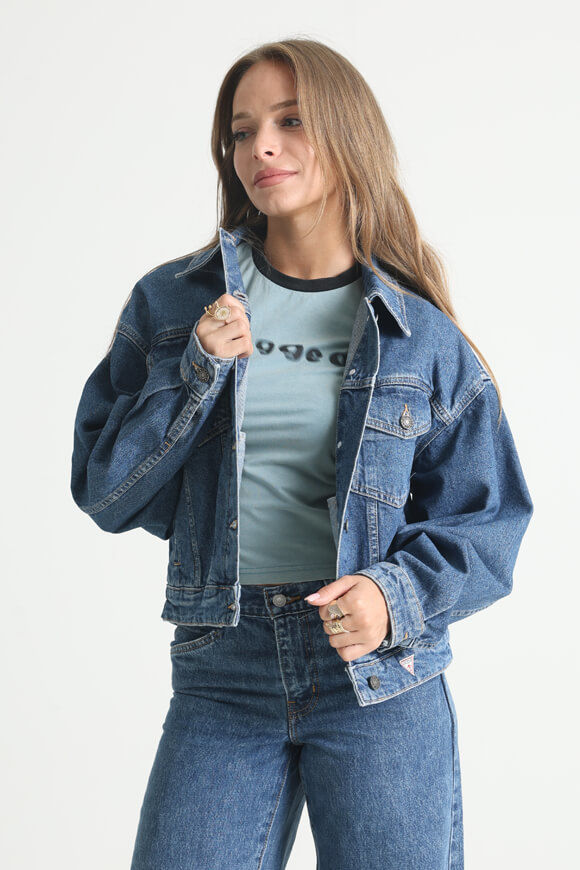 Guess Jeans Oversize Jeansjacke | Blue Medium Wash | Damen  | XS von Guess Jeans