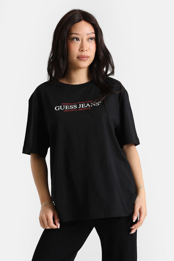 Guess Jeans Oversize T-Shirt | Jet Black | Damen  | L von Guess Jeans