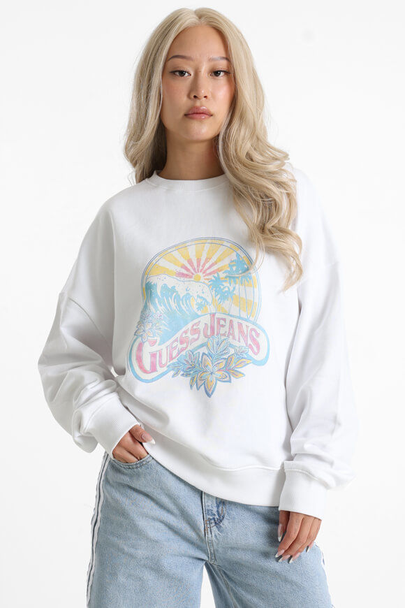 Guess Jeans Sweatshirt | Pure White | Damen  | S von Guess Jeans