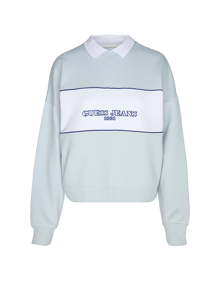 GUESS Sweater hellblau | L von Guess