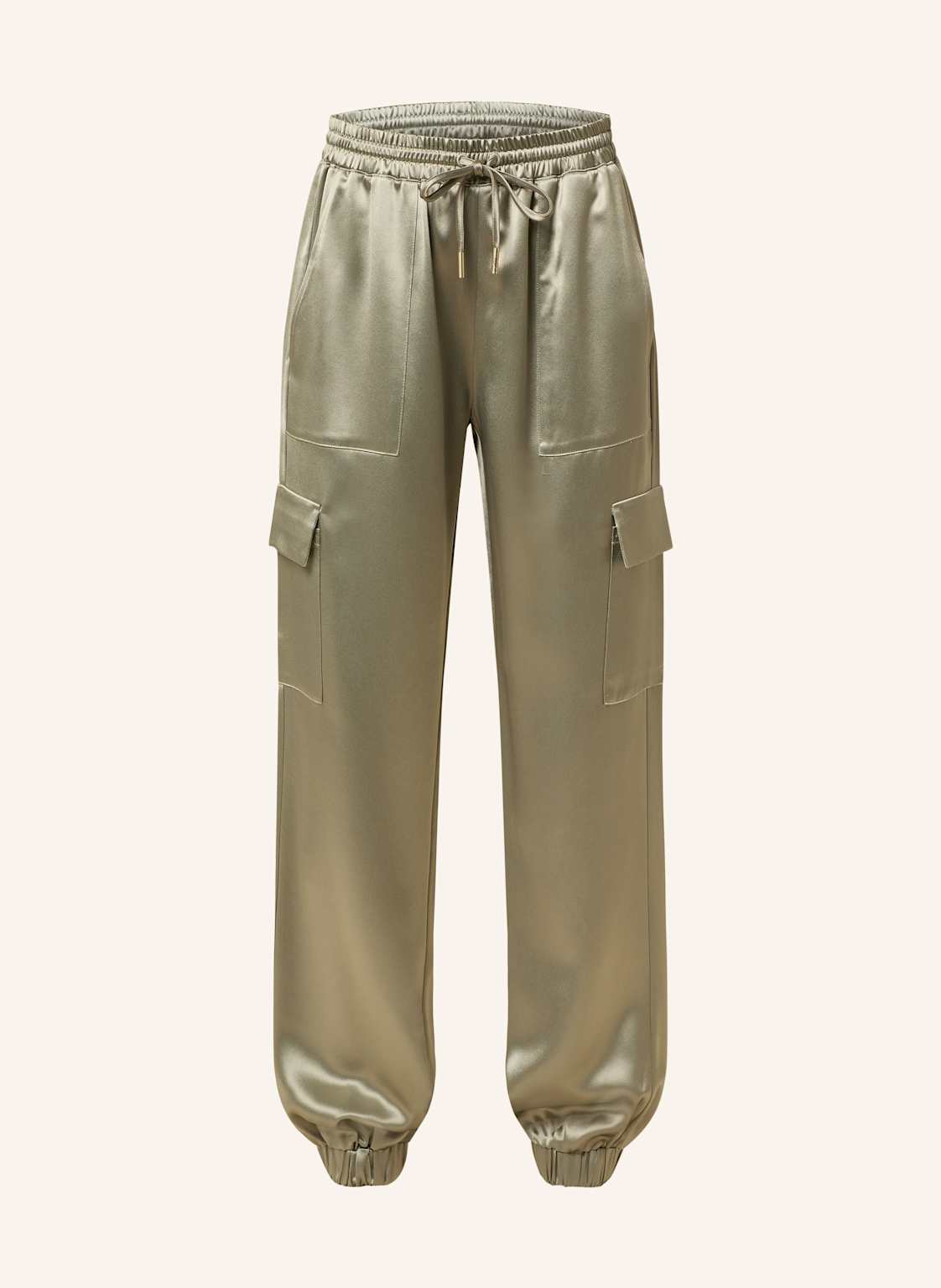 Guess Cargohose Marzia Aus Satin gruen von Guess