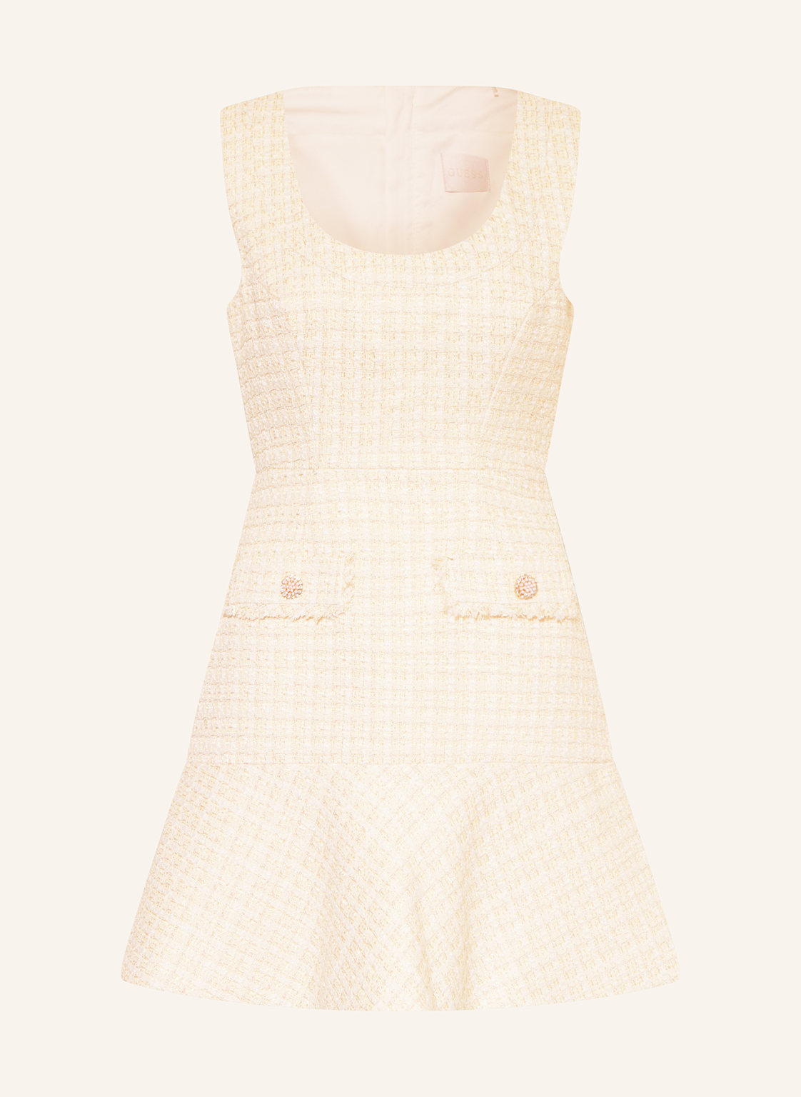 Guess Etuikleid Daphnee Aus Bouclé Mit Glitzergarn weiss Guess Etuikleid Daphnee Aus Bouclé Mit Glitzergarn weiss von Guess