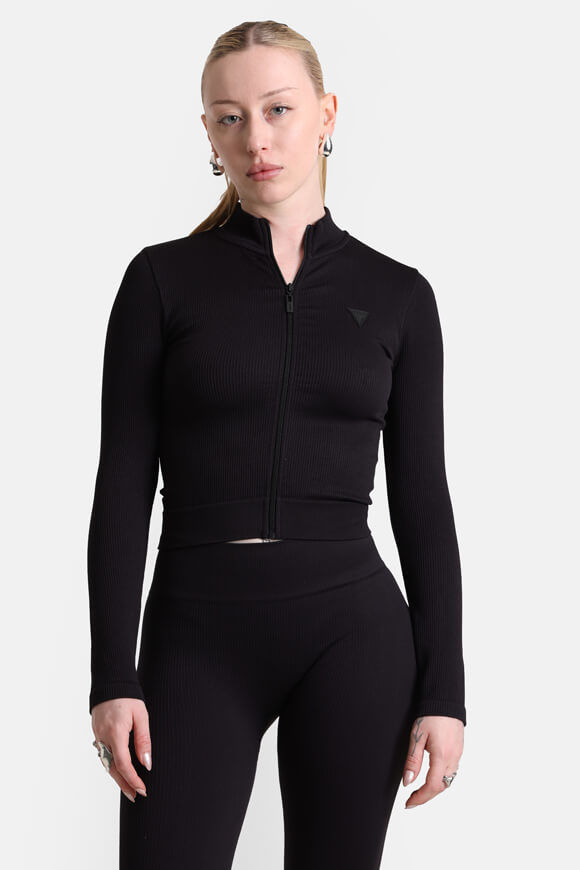 Guess Gerippte Trainingsjacke | Jet Black | Damen  | M/L von Guess