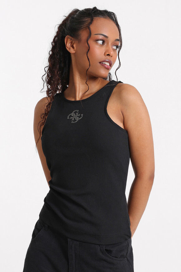 Guess Geripptes Tanktop | Black | Damen  | M von Guess