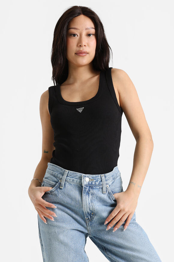 Guess Geripptes Tanktop | Jet Black | Damen  | L von Guess