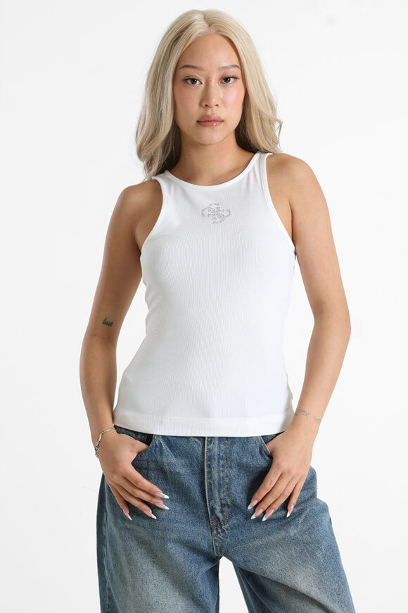 Guess Geripptes Tanktop | Pure White | Damen  | M von Guess