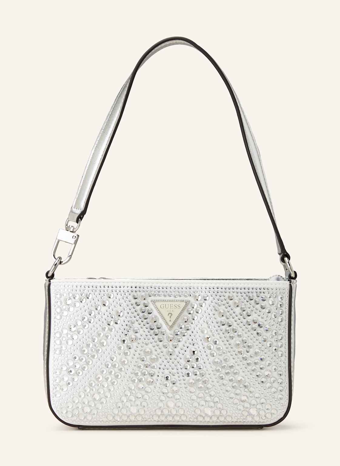 Guess Handtasche Beauvoir Mini Mit Schmucksteinen silber von Guess