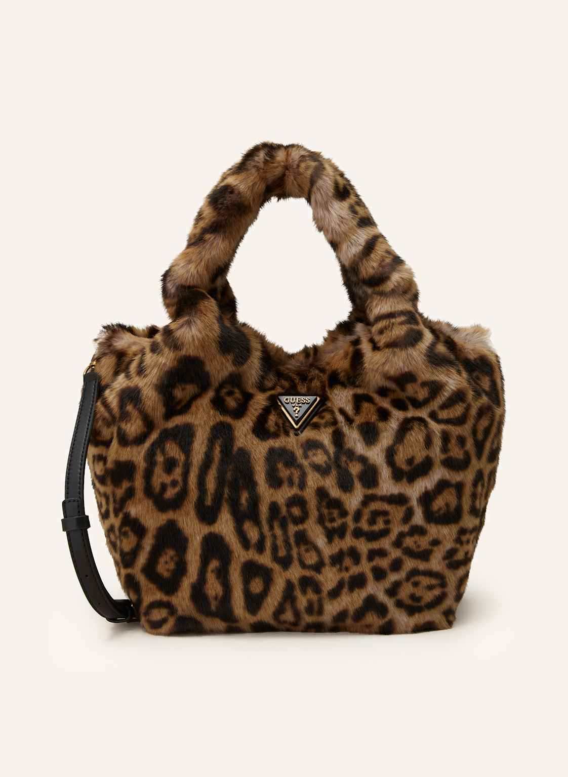 Guess Handtasche Samia Small Aus Kunstfell braun von Guess