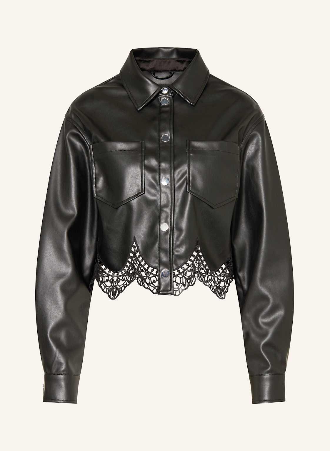 Guess Hemdbluse Clothilde In Lederoptik schwarz Guess Hemdbluse Clothilde In Lederoptik schwarz von Guess