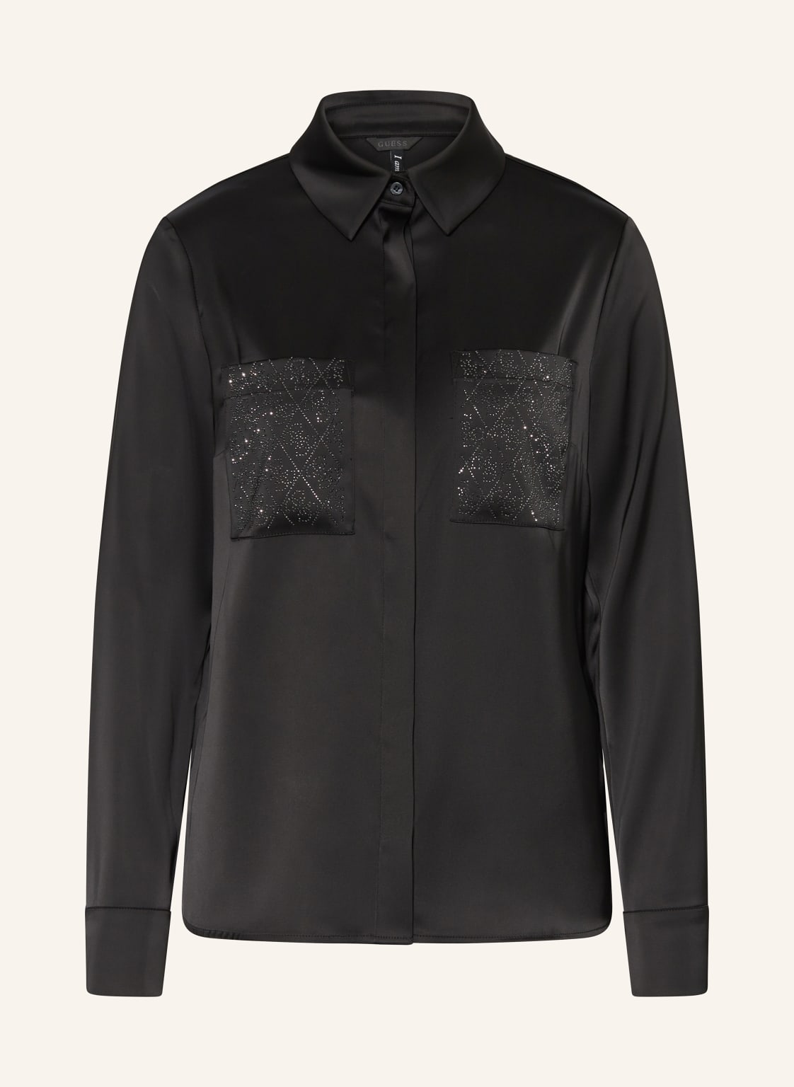 Guess Hemdbluse Marguerite Mit Schmucksteinen schwarz Guess Hemdbluse Marguerite Mit Schmucksteinen schwarz von Guess