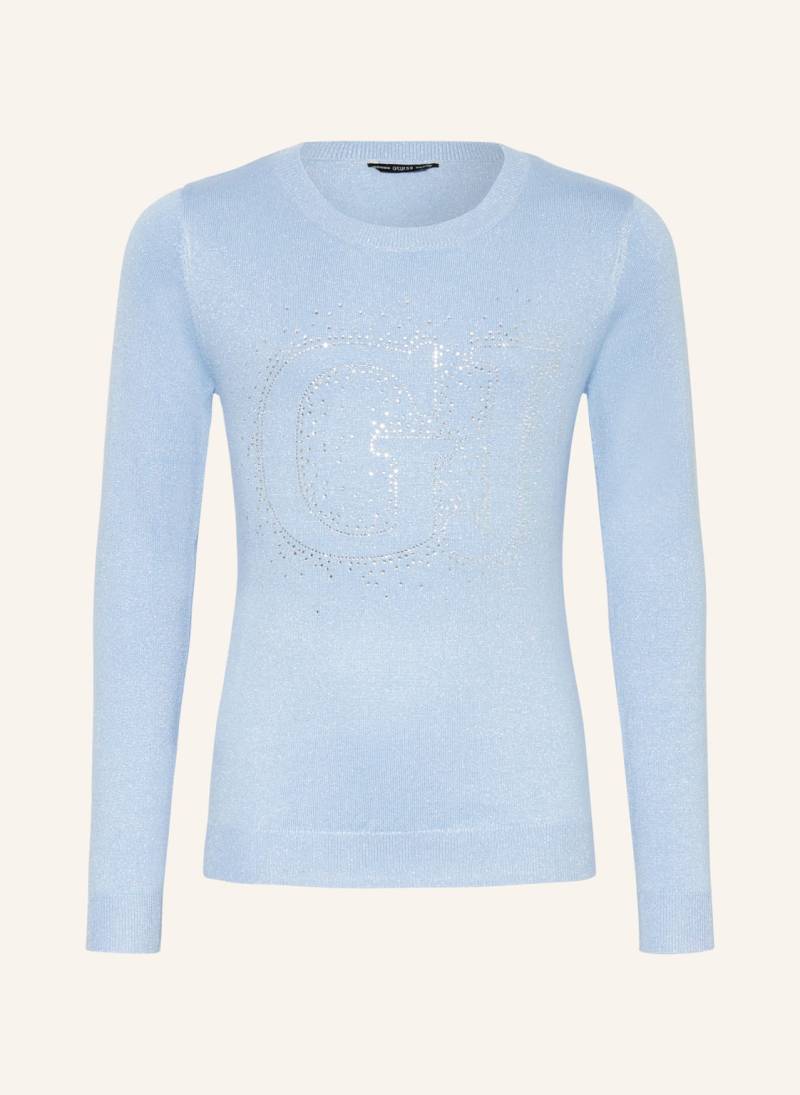 Guess Pullover Mit Schmucksteinen blau von Guess