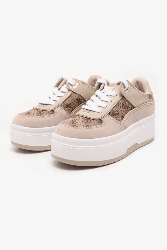 Guess Ridgee Plateau Sneaker | Beige + Brown | Damen | EU40 Guess Ridgee Plateau Sneaker | Beige + Brown | Damen | EU40 von Guess