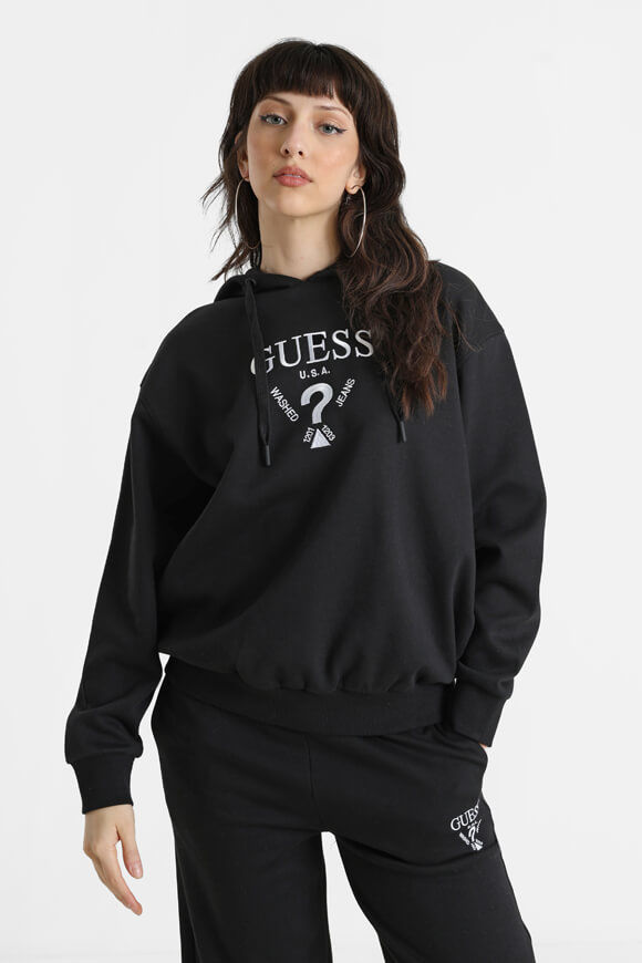 Guess Roberta Kapuzensweatshirt | Jet Black | Damen  | S von Guess