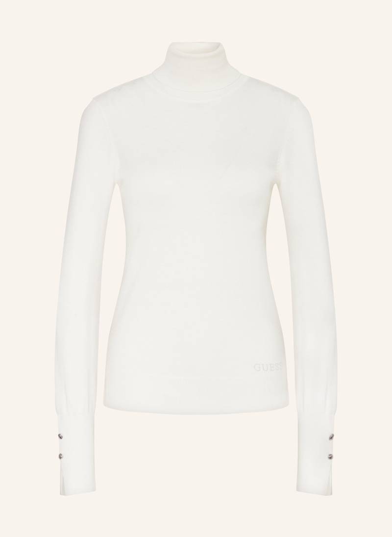 Guess Rollkragenpullover Paule Mit Schmucksteinen weiss von Guess