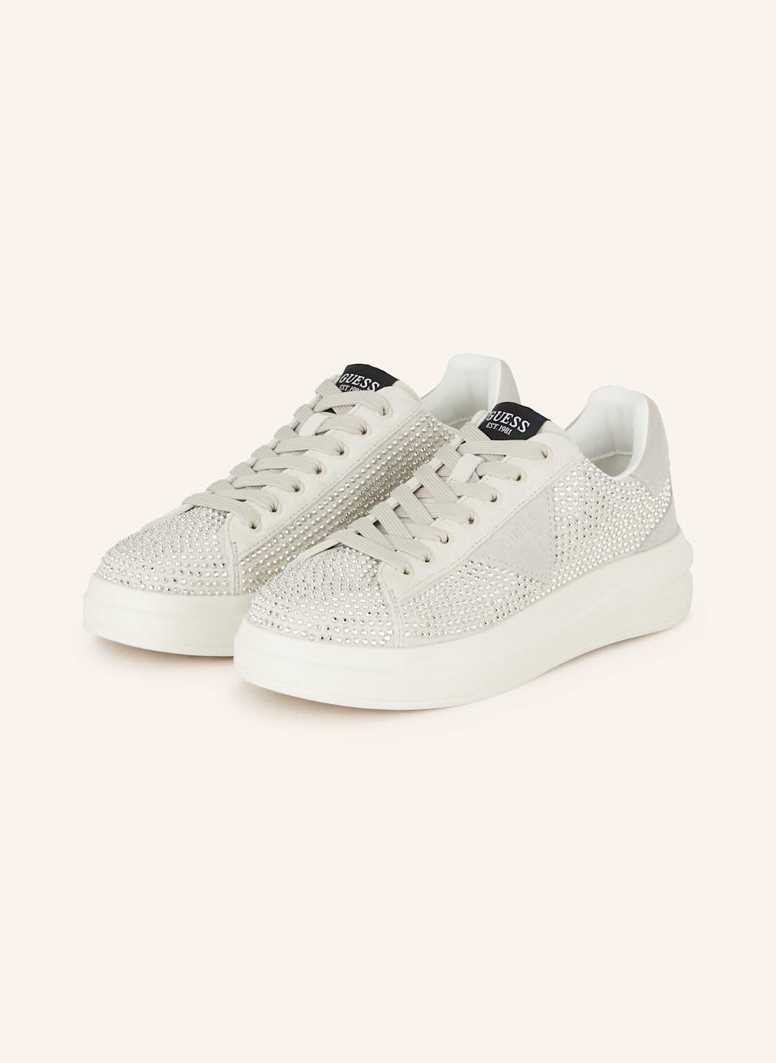 Guess Sneaker Elbina Mit Schmucksteinen weiss von Guess