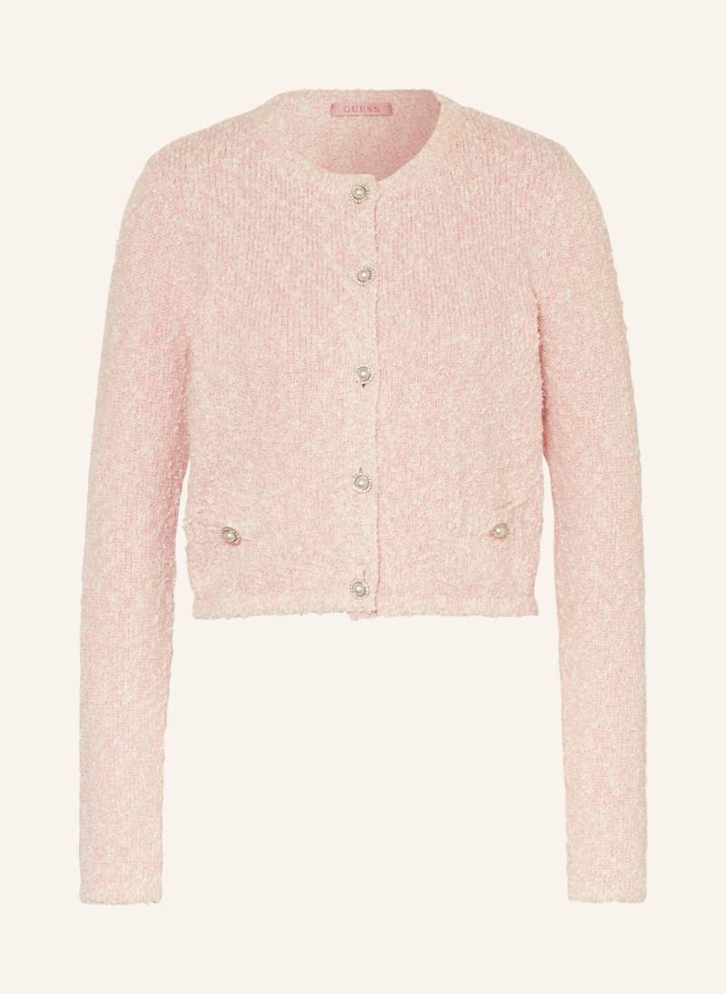 Guess Strickjacke Dorothy Mit Glitzergarn Und Schmucksteinen rosa von Guess