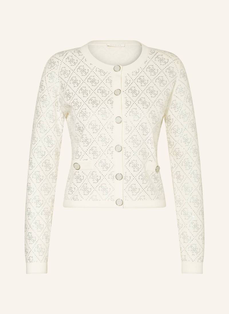 Guess Strickjacke Paige Mit Schmucksteinen weiss von Guess