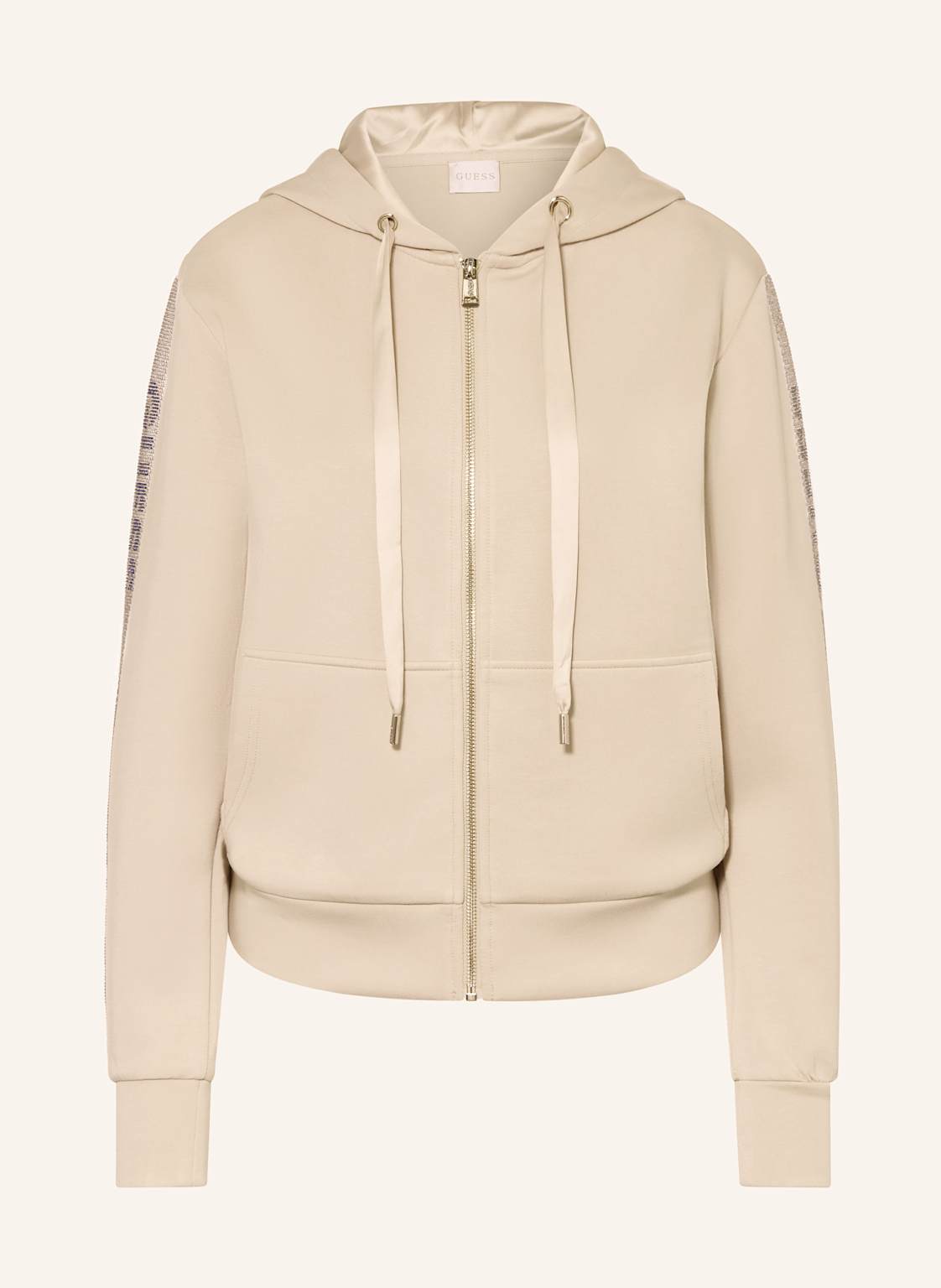 Guess Sweatjacke Mit Schmucksteinen beige von Guess