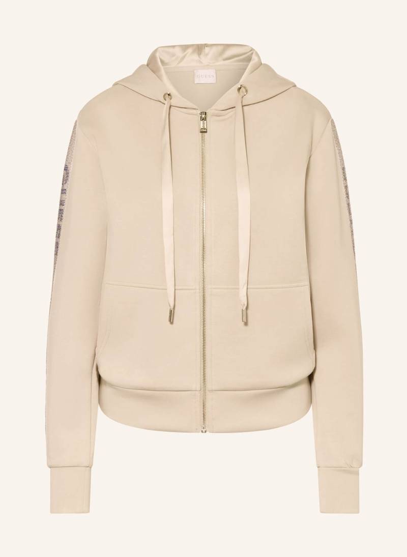 Guess Sweatjacke Mit Schmucksteinen beige von Guess