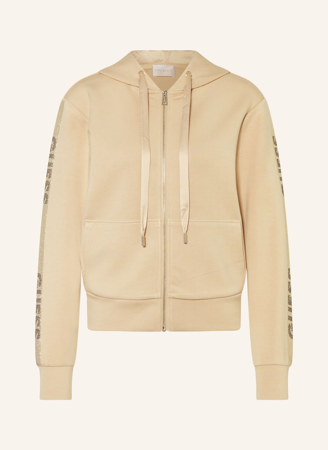 Guess Sweatjacke Mit Schmucksteinen beige von Guess