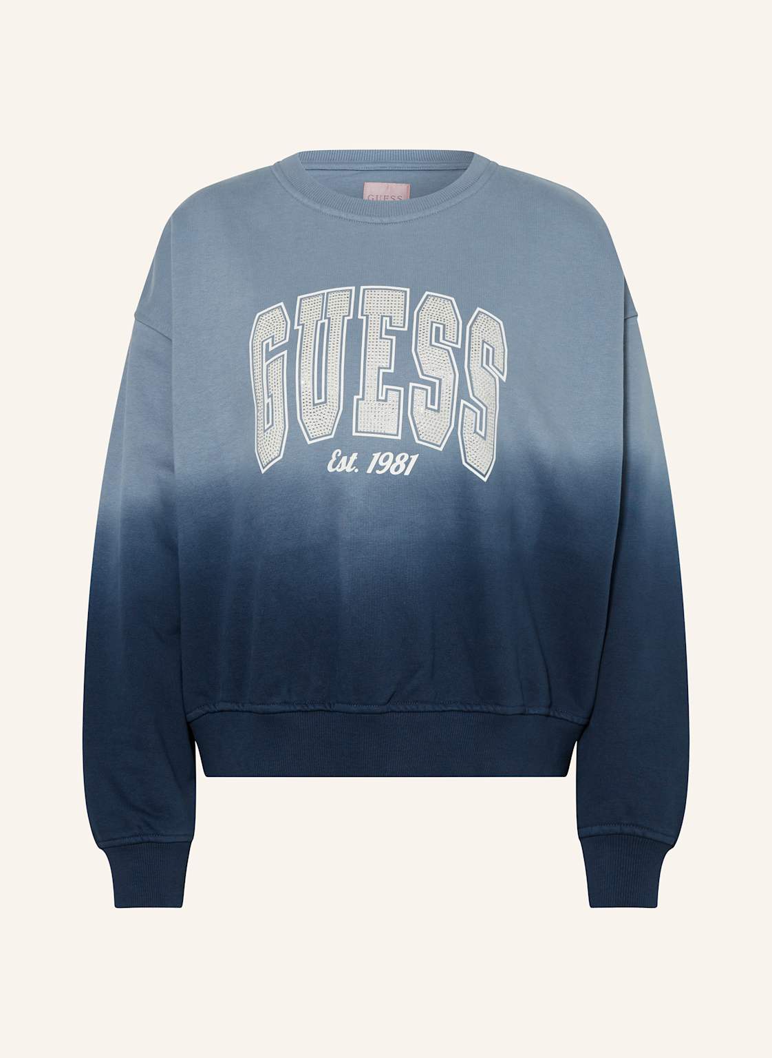 Guess Sweatshirt Mit Schmucksteinen blau von Guess