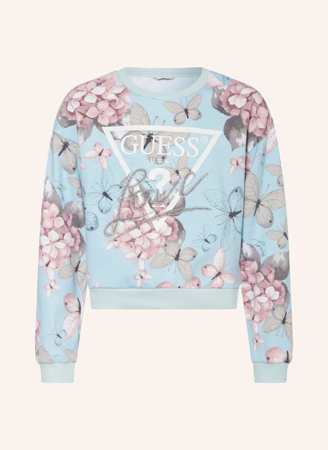 Guess Sweatshirt Mit Schmucksteinen rosa von Guess