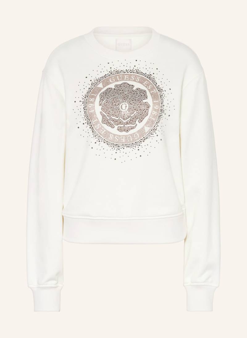 Guess Sweatshirt Mit Schmucksteinen weiss von Guess