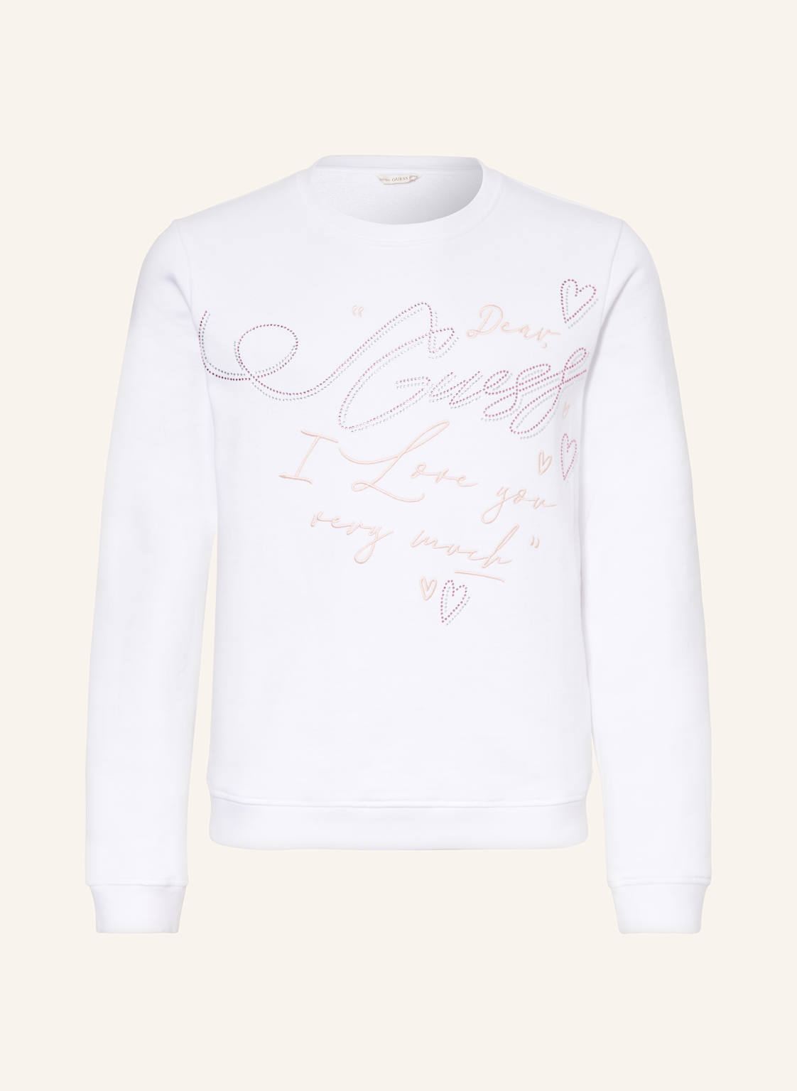 Guess Sweatshirt Mit Schmucksteinen weiss Guess Sweatshirt Mit Schmucksteinen weiss von Guess