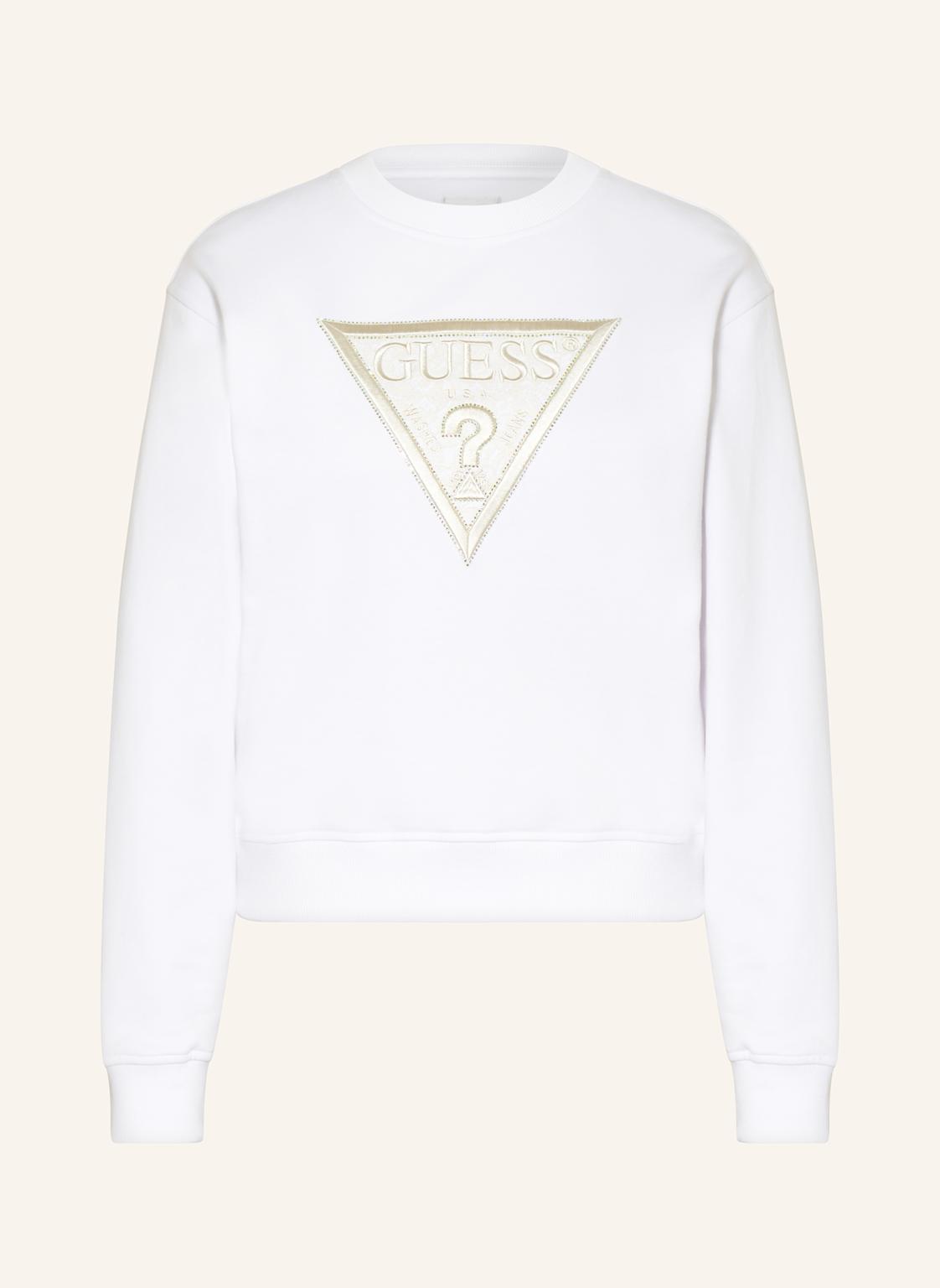 Guess Sweatshirt Mit Schmucksteinen weiss von Guess