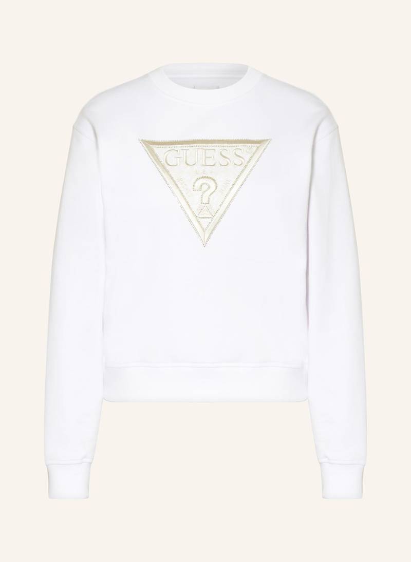 Guess Sweatshirt Mit Schmucksteinen weiss von Guess