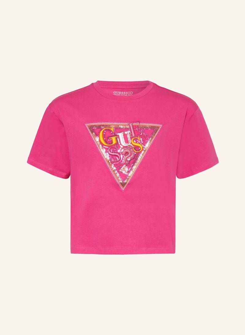 Guess T-Shirt Mit Pailletten pink von Guess