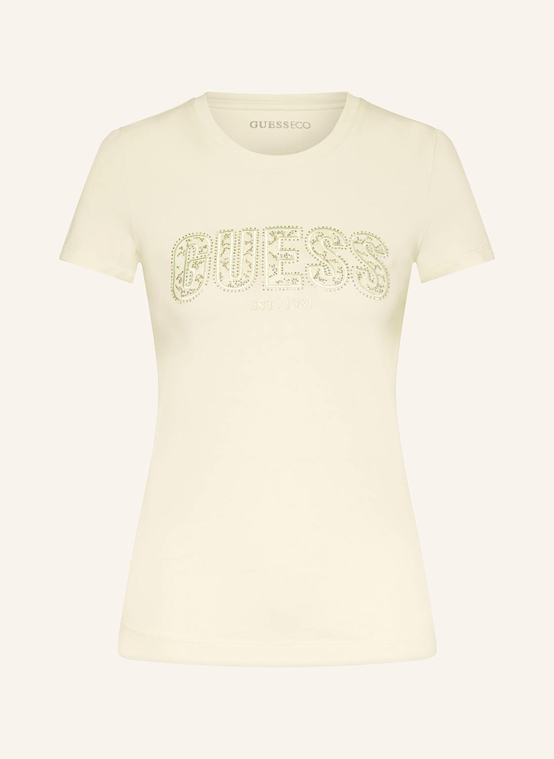Guess T-Shirt Mit Schmucksteinen gelb Guess T-Shirt Mit Schmucksteinen gelb von Guess