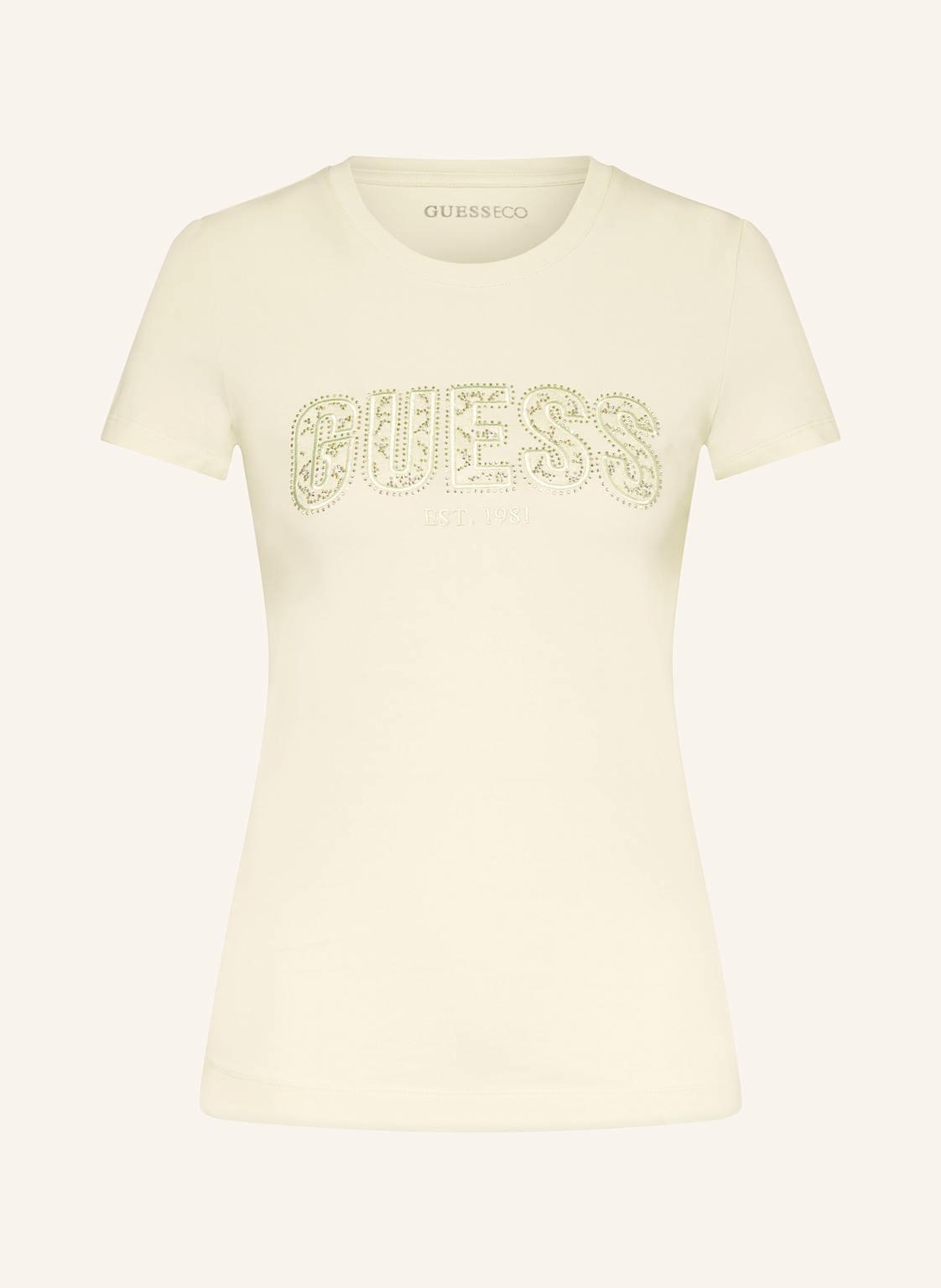 Guess T-Shirt Mit Schmucksteinen gelb von Guess