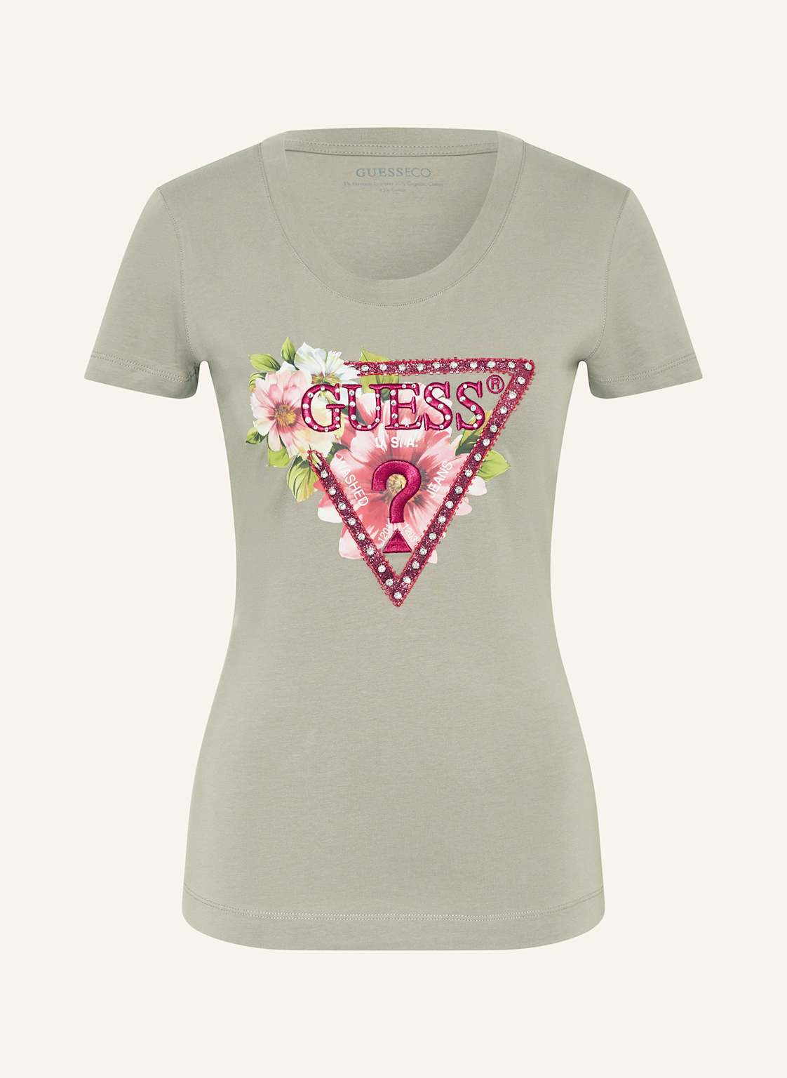 Guess T-Shirt Mit Schmucksteinen gruen Guess T-Shirt Mit Schmucksteinen gruen von Guess